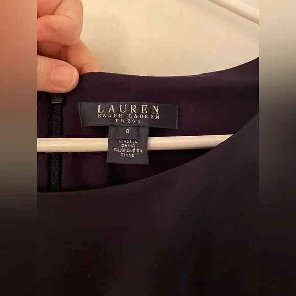 Lauren by Ralph Lauren Navy satin cocktail dress size 8 - Picture 2 of 4